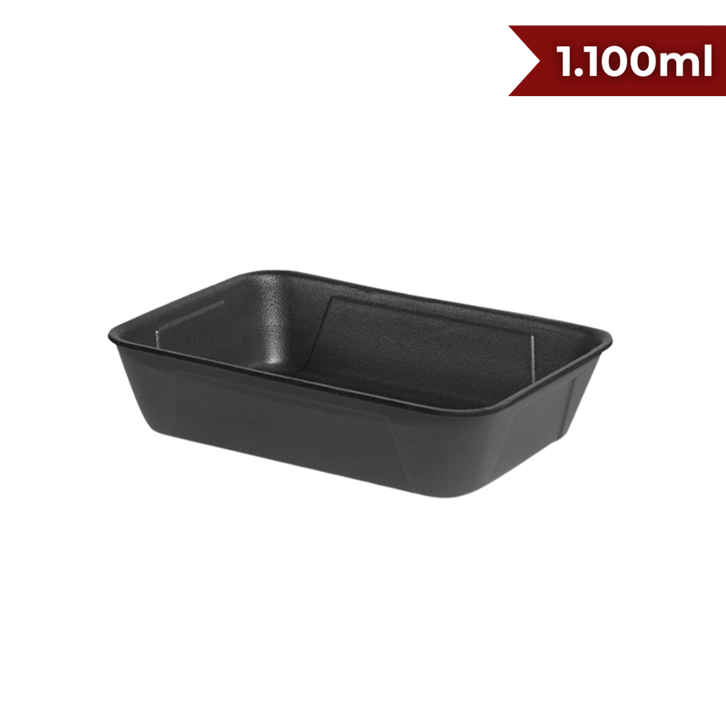 MARMITA DE ISOPOR PRETA HF-100 1.100ML - CX C/100UND