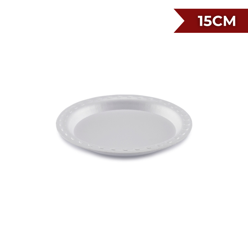 PRATO DE ISOPOR RASO PR-15 - 20 PCT C/ 25UND