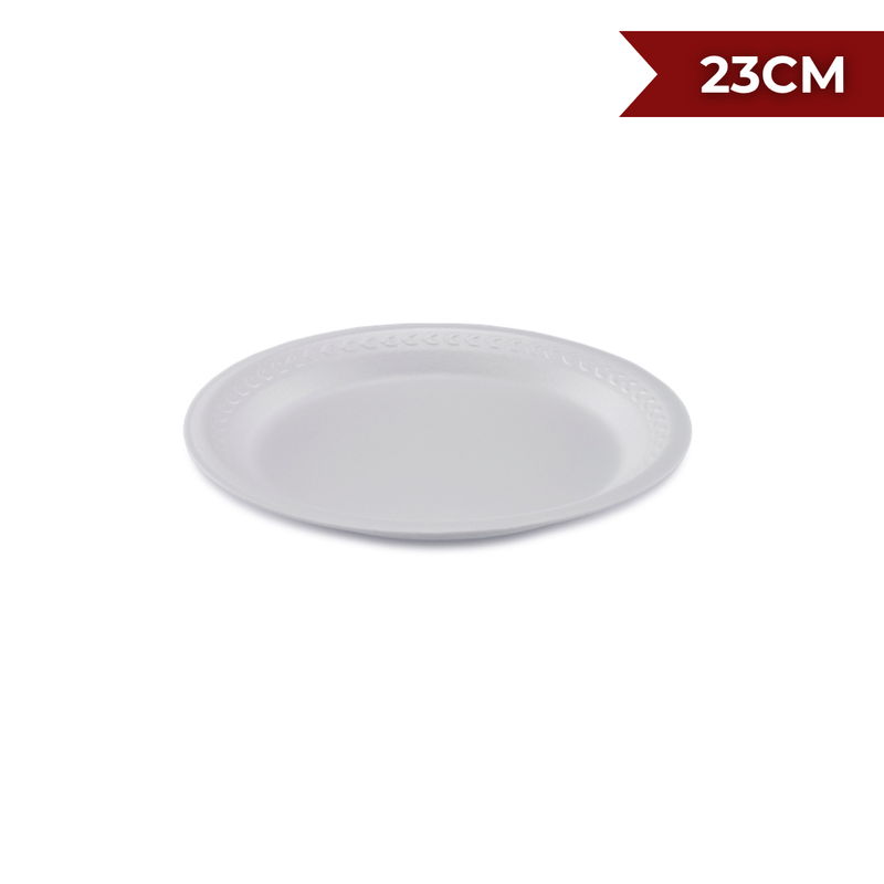 PRATO DE ISOPOR RASO PR-23 - 10 PCT C/ 25UND