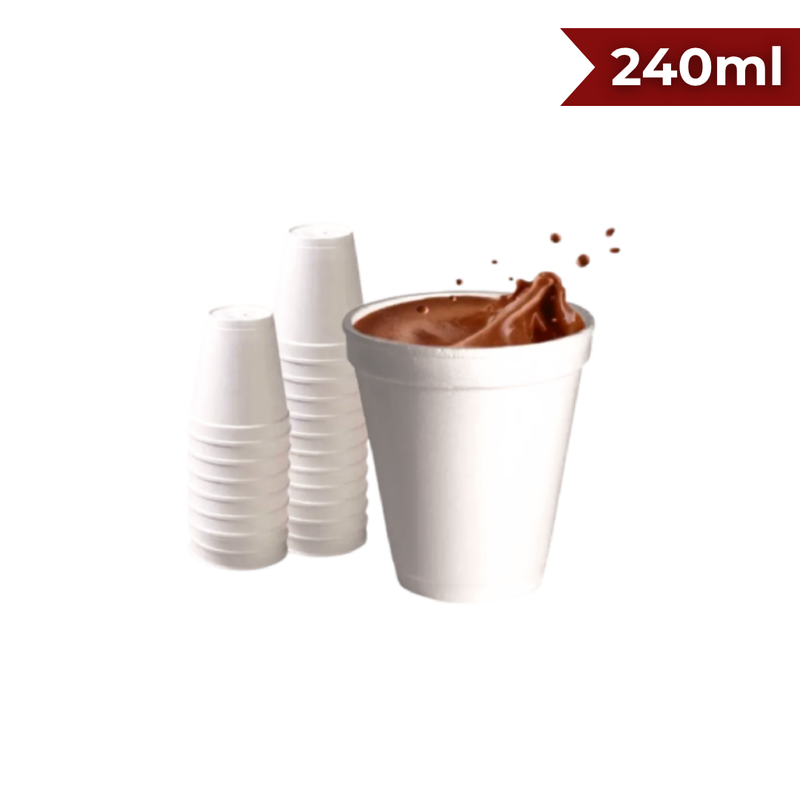 COPO TÉRMICO DE ISOPOR 240ML- CX C/ 25UND X 40TR